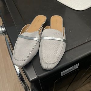 Marc Fisher Silver Metallic Mules / Slides 7.5